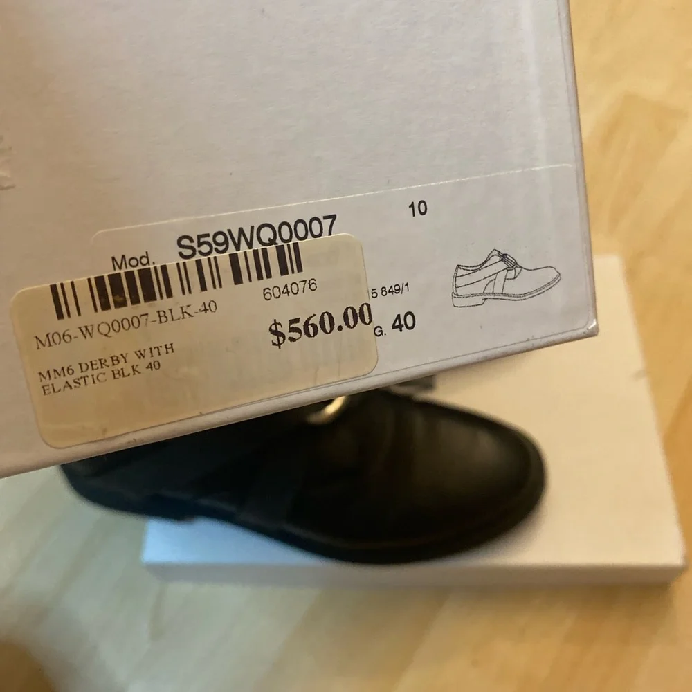 NWT MM6 Maison Margiela Elastic Strap Derby Oxfords - Size 40